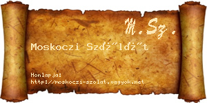 Moskoczi Szólát névjegykártya